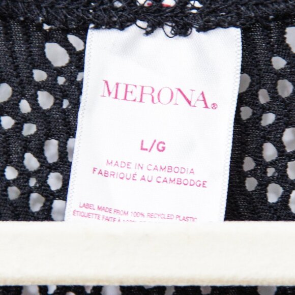 Merona Black Mesh Swim Cover Up, size L - Picture 3 of 4